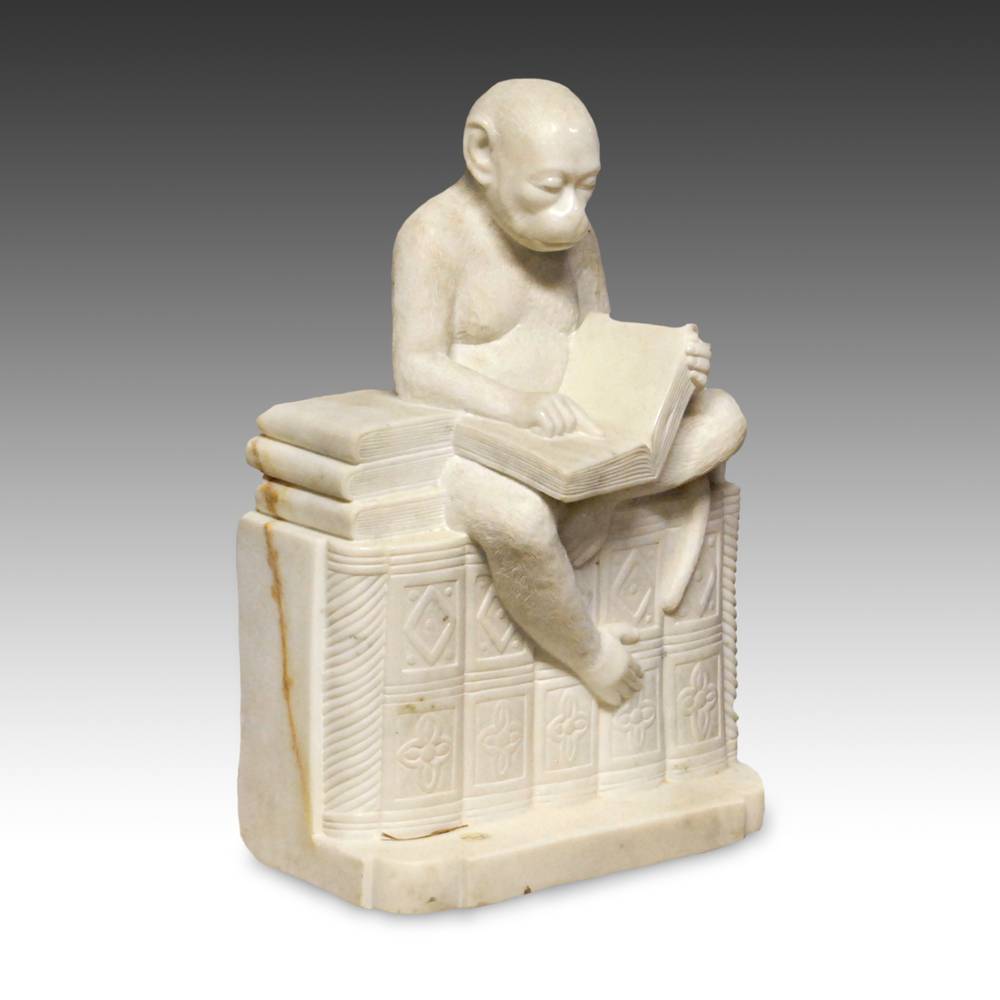 Monkey Read Monkey Do — a monkey absorbed in a book